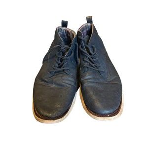 Ben Sherman Nu Casual Faux Leather Chukka Boots Size 11 Blue Mens Lace-Up Vamp
